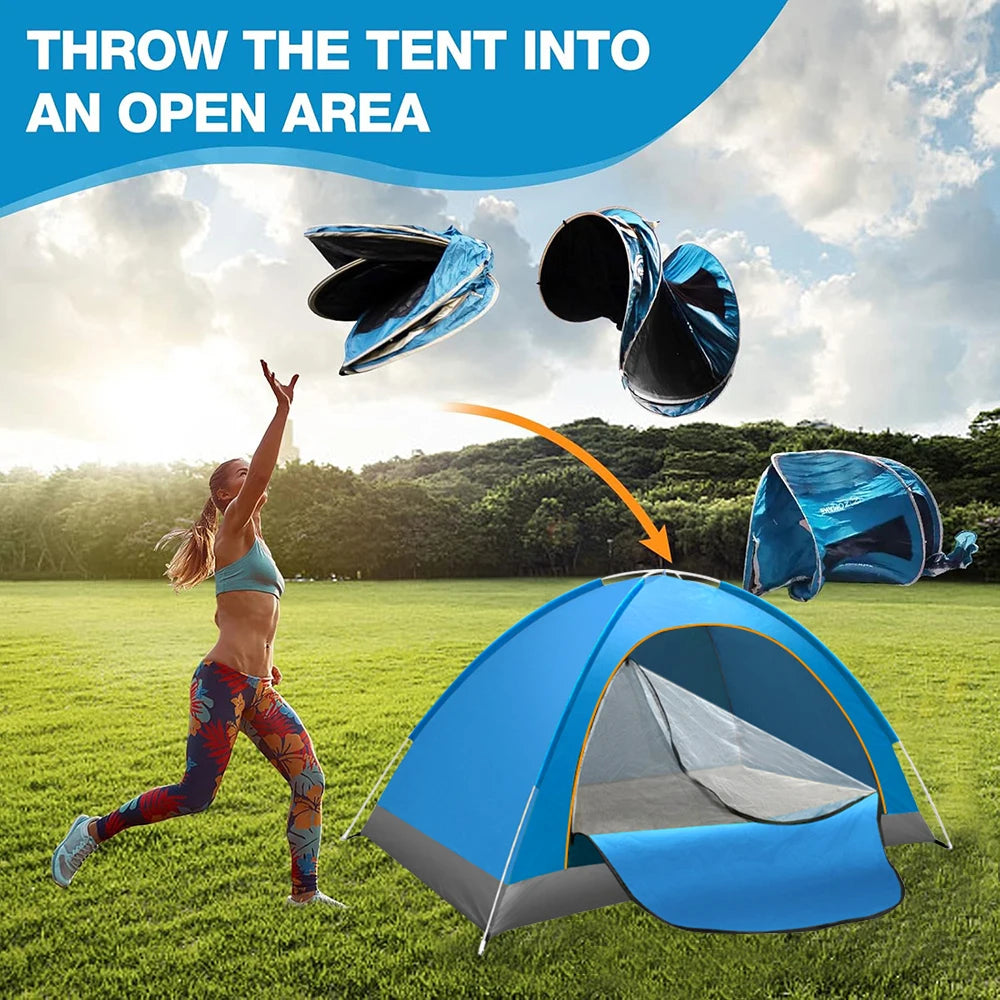 Automatic Folding Camping Tent With Complete Weather Protection Design