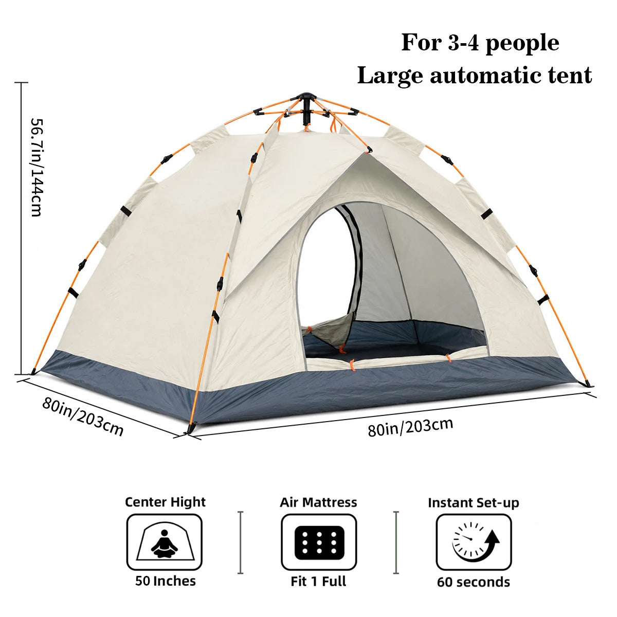 Tribenest Automatic Pop Up Outdoor Camping Tent Quick Setup