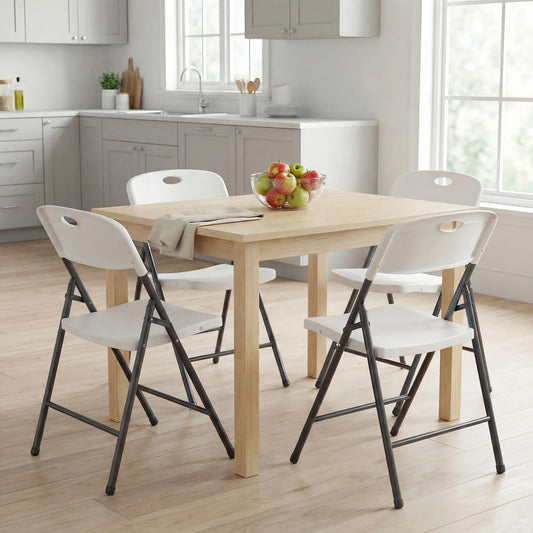 JHK Ergonomic Metal Frame Folding Dining Chairs For Home.