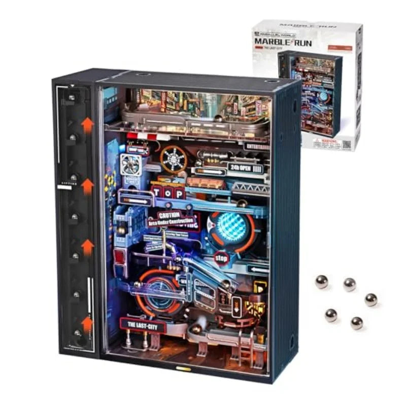Robotime Rokr The Last City Futuristic Marble Run Parallel World Building Toy Set 130pcs Brain Teaser DIY Hobbies for Men Boys