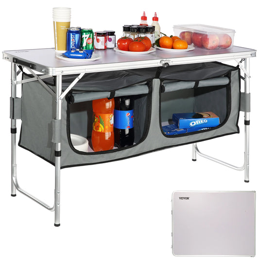 VEVOR Folding Camping Kitchen Table for Outdoor Picnic and BBQ