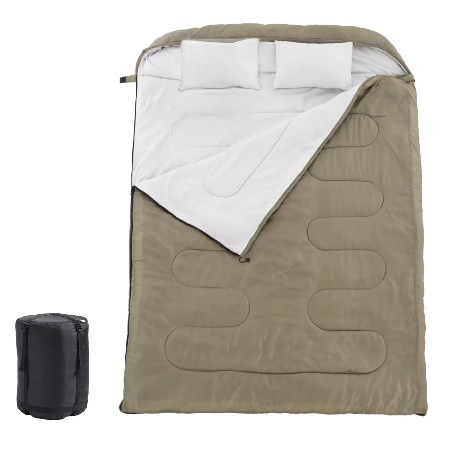 Portable Double Sleeping Bag For Adults With Comfortable Pillow