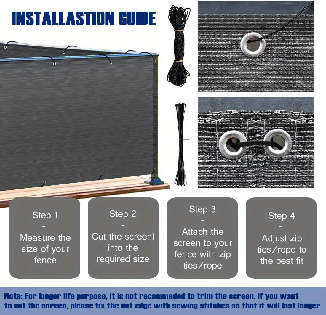 Outdoor Privacy Sunshade Net Crafted From UV Resistant HDPE Mesh