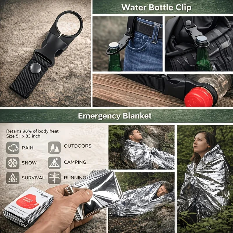 269-Piece Professional Survival Health Equipment Set with Outdoor Fire Starter Compass Multi-tool for Camping And Outdoor Adventure Suitable for Men Fathers Husbands And Women