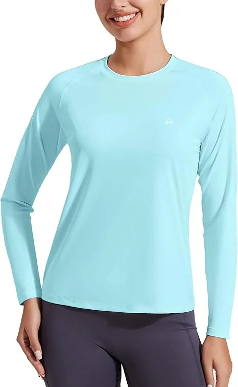 Pioneer Camp Hiking Long Sleeve T-shirt Rash Guard for Women Sun Shirts UPF 50+ SPF UV Protection Workout Tops Running Quick Dry