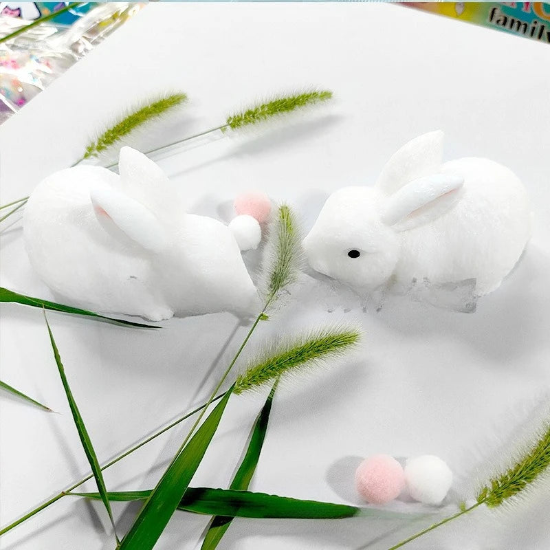1PC White Rabbit Wet-Soft Resin Slow-Rebound Squishy Toy, Soft Anti-Burst Durable BPA-Free Odorless Non-Sticky Easy-Clean Portable Lightweight Comfort-Grip Tear-Resistant Stretchable Calming Fidget Sensory Stress Relief Play