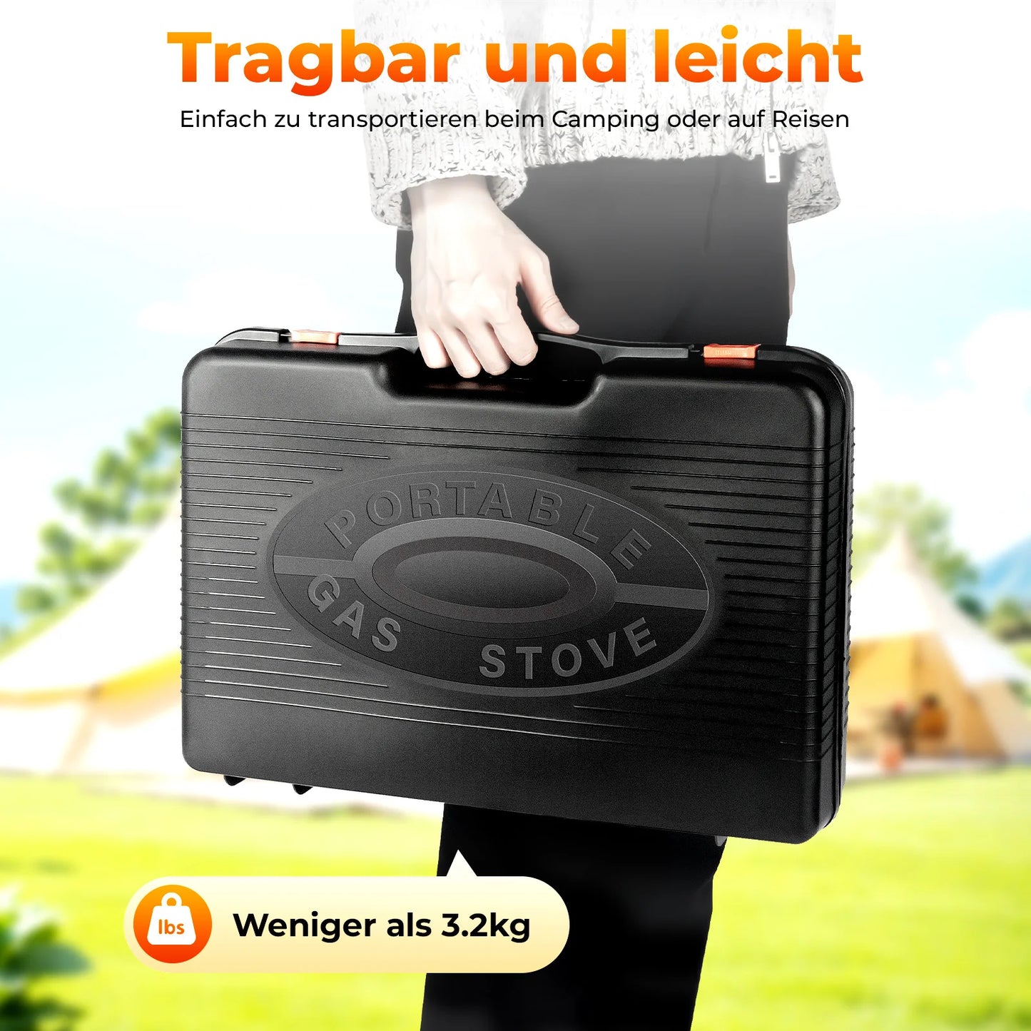 Portable Camping Grill Gas Stove, Butane Gas Burning Grill, Barbecue Grill Cooker for Ooutdoor Grilled Meat, Vegetables