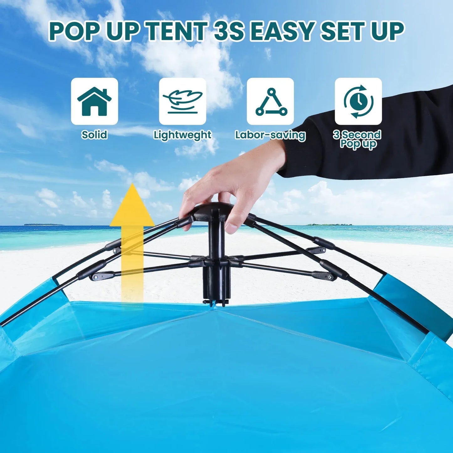 Automatic Pop Up Beach Tent With UPF 50 Protection