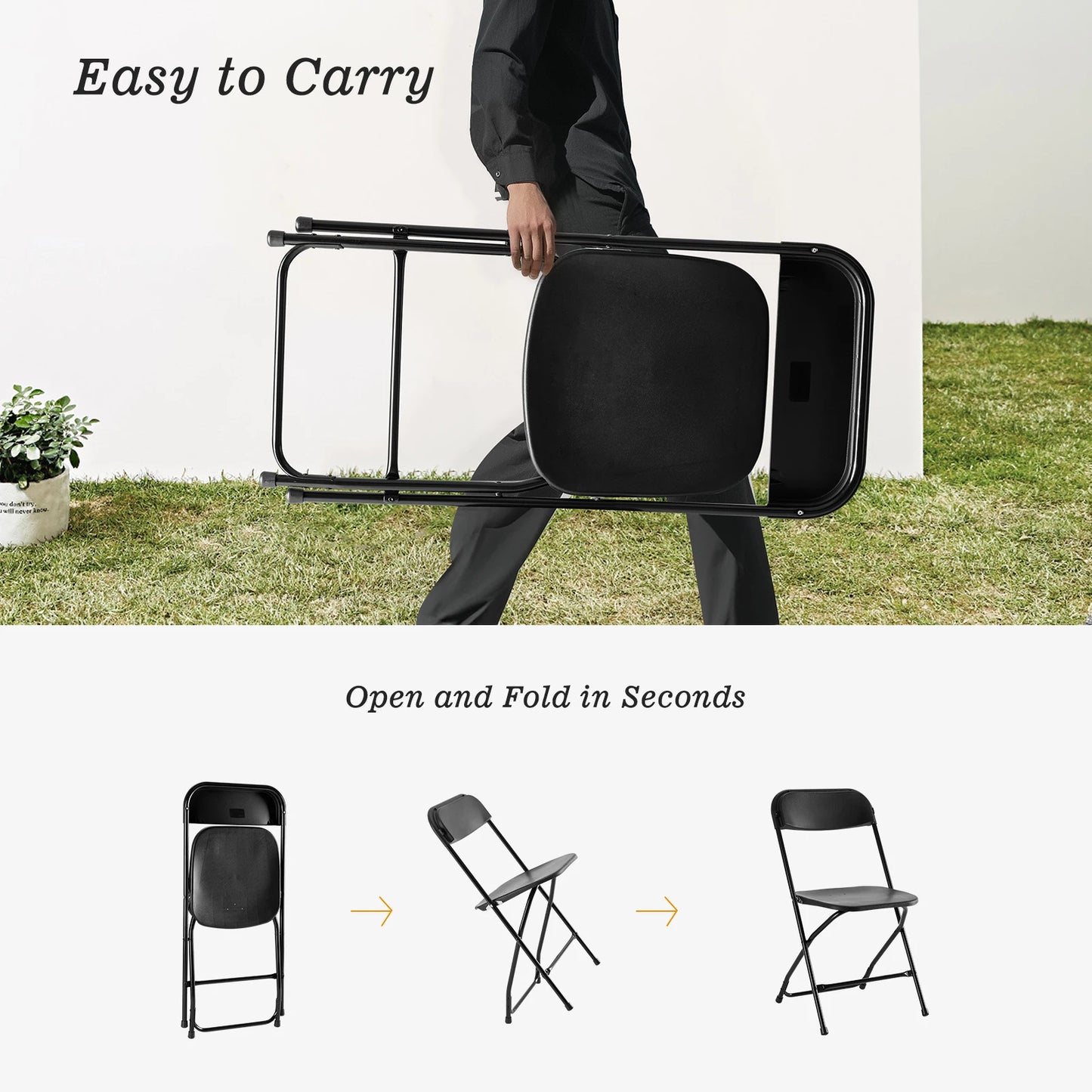 JHK Modern Folding Chair Synthetic Leather For Living Room