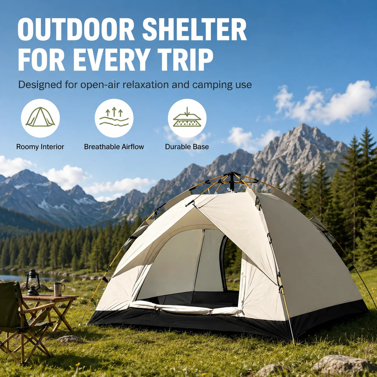 Tribenest Automatic Pop Up Outdoor Camping Tent Quick Setup