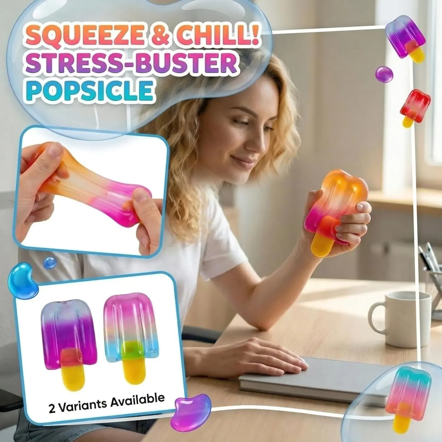 Ice Cream Squishy Fidget Toys Summer Slow Rebound Stress Ball Anxiety Stress Relief Sensory Toys Birthday Gifts Party Favors
