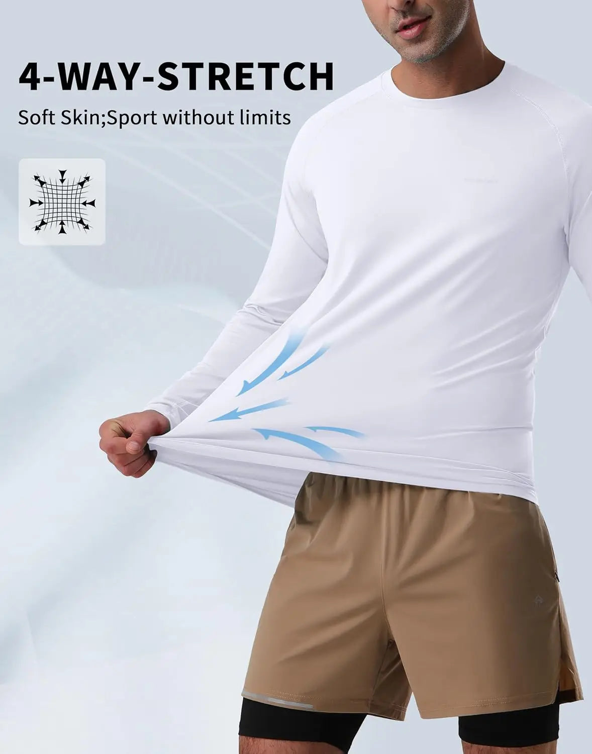 Pioneer Camp Men's Sun UV Protection SPF Shirts UPF50+ Rash Guard Long Sleeve Lightweight Hiking Quick Dry Running Swim Shirt