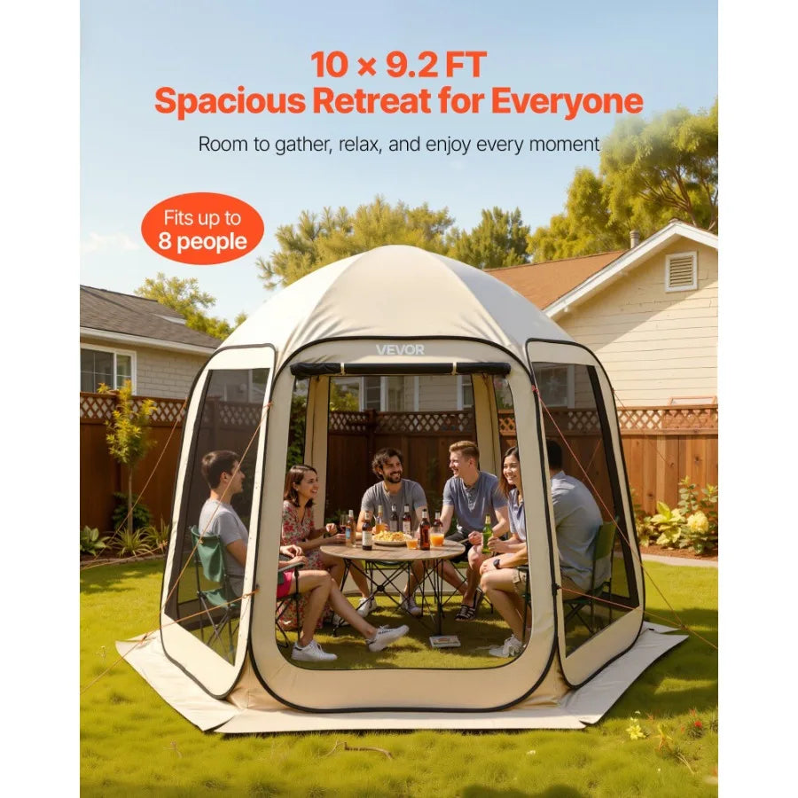 Pop Up Screen House Tent With Netting Sides Carry Bag