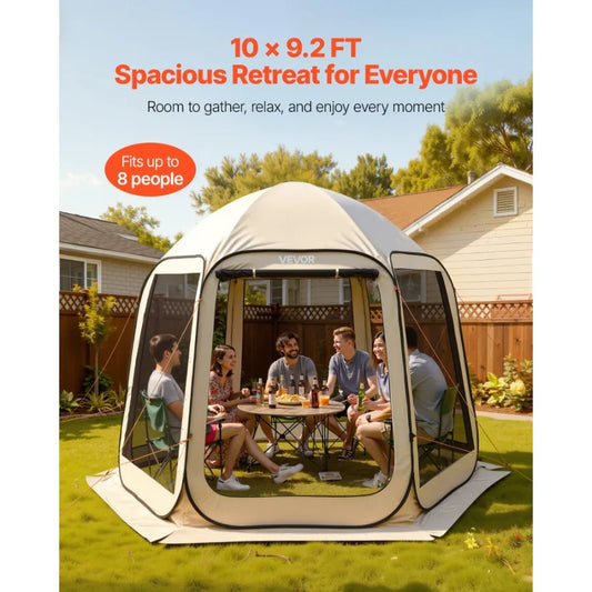 Pop Up Screen House Tent With Netting Sides Carry Bag