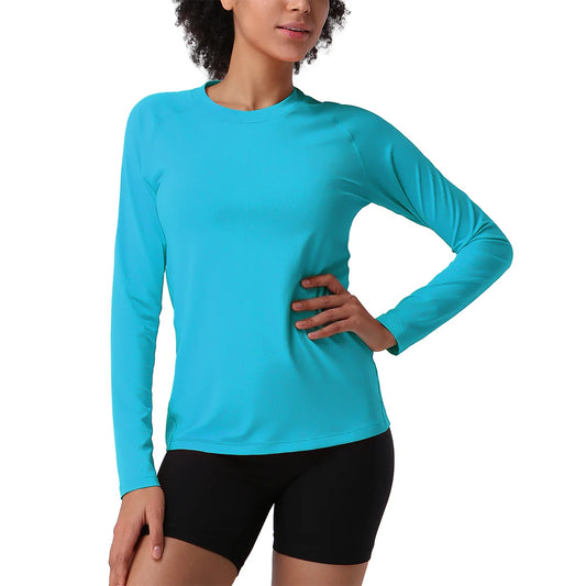 Pioneer Camp Hiking Long Sleeve T-shirt Rash Guard for Women Sun Shirts UPF 50+ SPF UV Protection Workout Tops Running Quick Dry