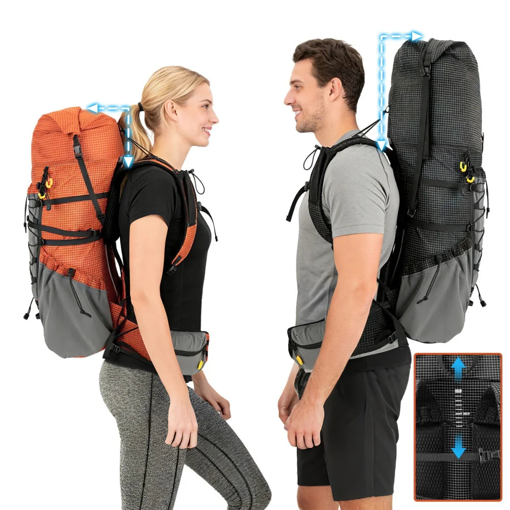Night Cat Lightweight Internal Frame Hiking Backpack With Rain Cover