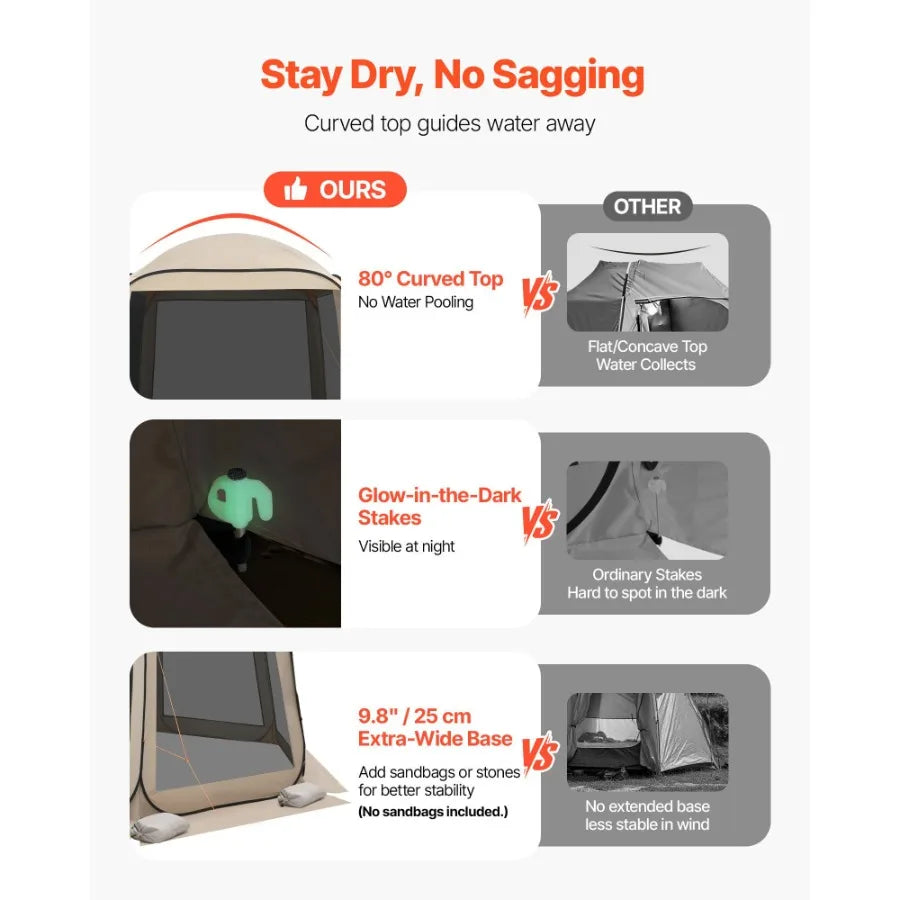 Pop Up Screen House Tent With Netting Sides Carry Bag