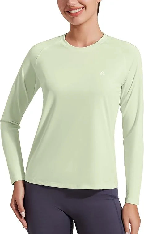 Pioneer Camp Hiking Long Sleeve T-shirt Rash Guard for Women Sun Shirts UPF 50+ SPF UV Protection Workout Tops Running Quick Dry