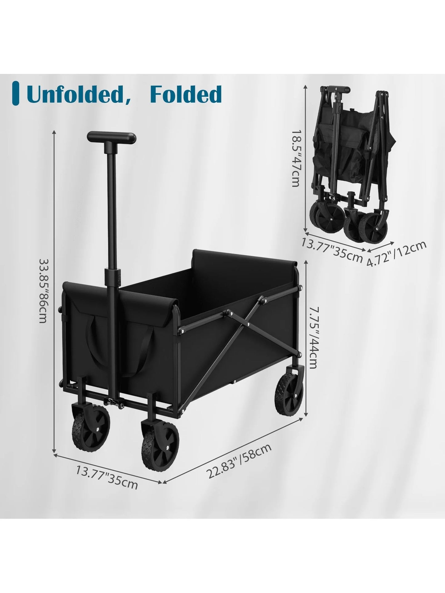 Oasoneer Heavy Duty All Terrain Folding Wagon With Large Wheels