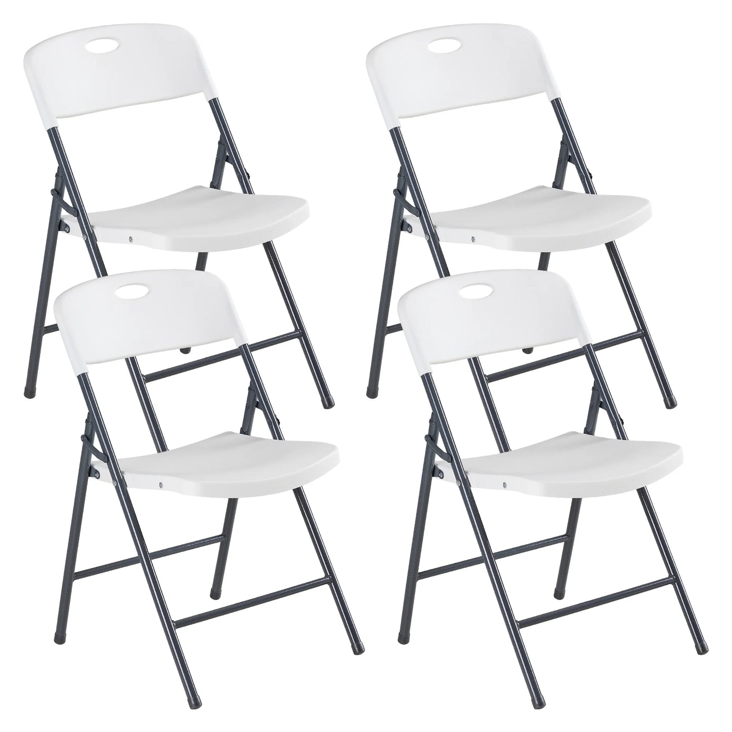 JHK Ergonomic Metal Frame Folding Dining Chairs For Home.