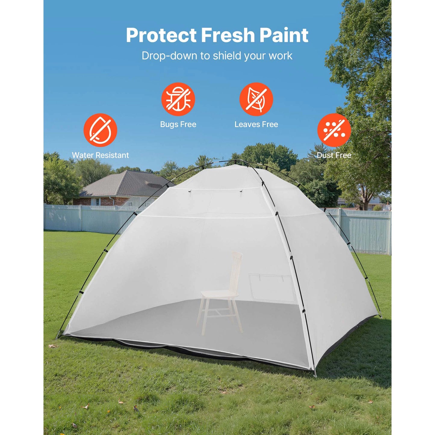 SucceBuy Portable Paint Booth Tent With Built In Floor
