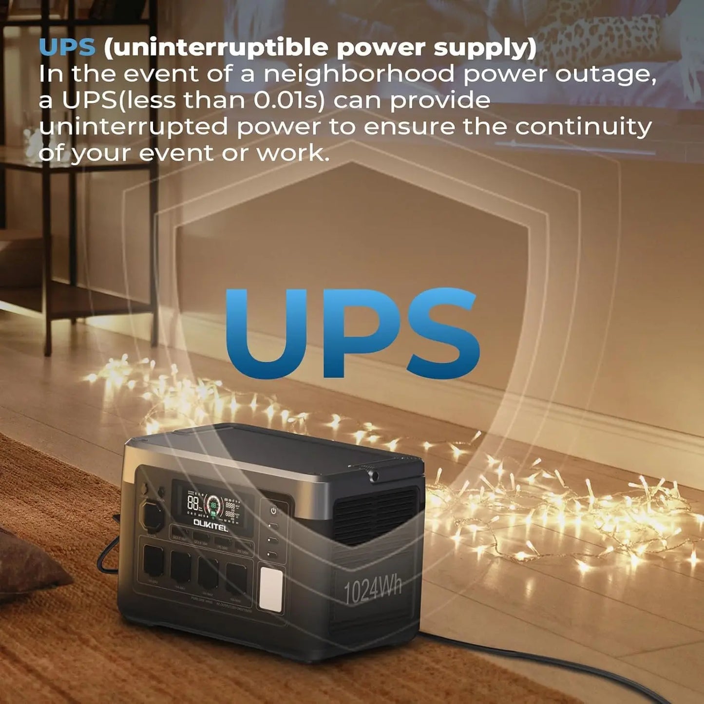 Oukitel P1000 Plus 1800W Portable Power Station Featuring LiFePo4 Battery