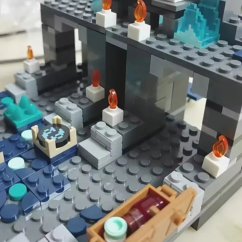 Compatible Brands Brick Sets My Pixel World Game Series Building Blocks Deep Dark Warden Boss Battle MOC Toys