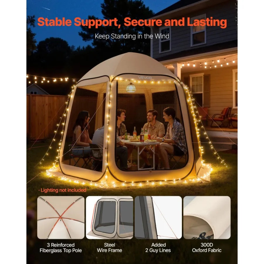 Pop Up Screen House Tent With Netting Sides Carry Bag